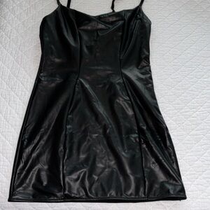 Low back leather dress